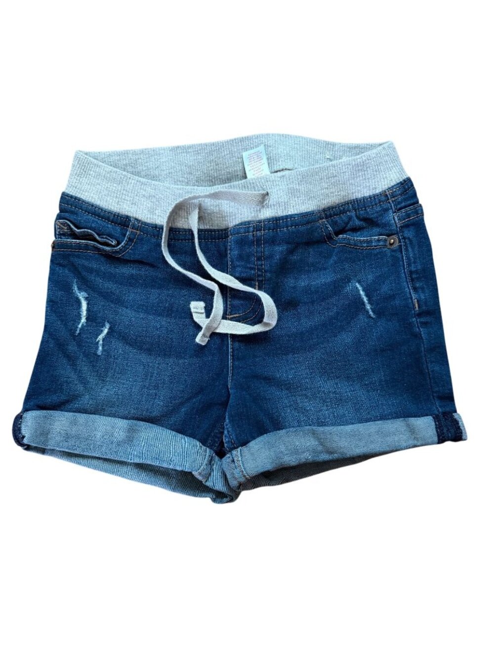 Justice Girl's Denim Shorts W/ Knit Waistband- Pull-On Styling-12 Slim-GUC
